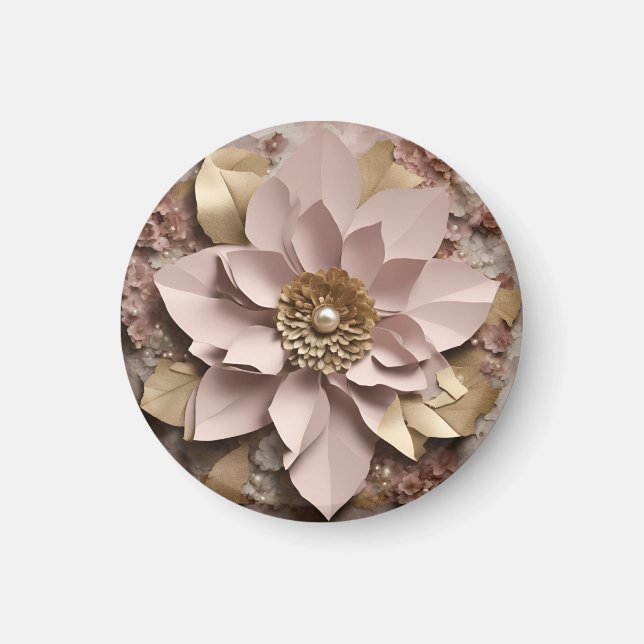 Íman Dusty Rosa Floral - Magnet (Frente)