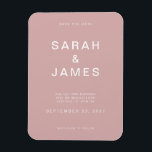 Íman Dusty Rosa Minimalista Moderno Casamento Salve a D<br><div class="desc">Casamento moderno minimalista de Rosa Dusty Salve o ímã de data. Personalize esta opção para salvar o cartão de data com seus detalhes,  mensagem e outras informações.</div>
