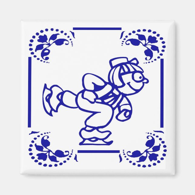 Íman Dutch Boy Ice Skating (Frente)