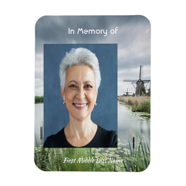 Íman Dutch Netherlands windmill  Memorial Keepsake  (Vertical)