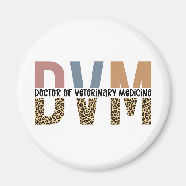 Íman DVM Doctor Veterinary Medicine Leopard Print (Frente)