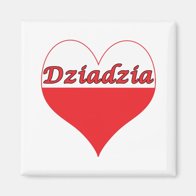 Íman Dziadzia Polonês Heart (Frente)