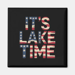 Íman É a Hora do Lago Bandeira Patriótica Americana EUA