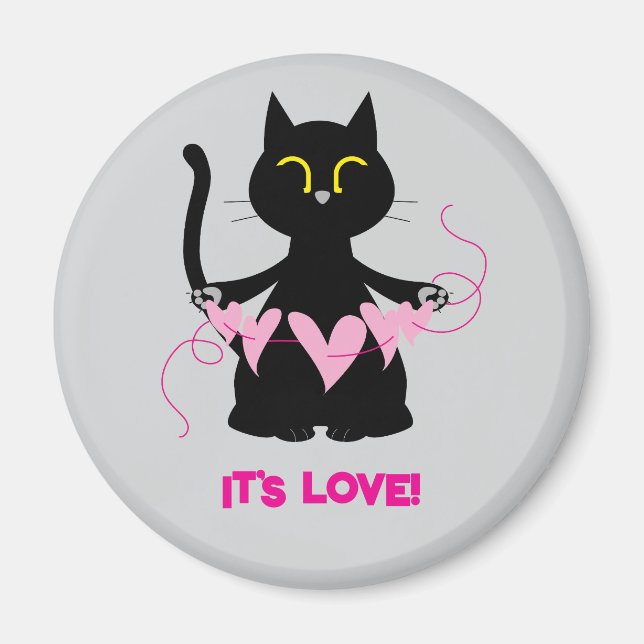 Íman É AMOR! Ímã amante de gatos (Frente)