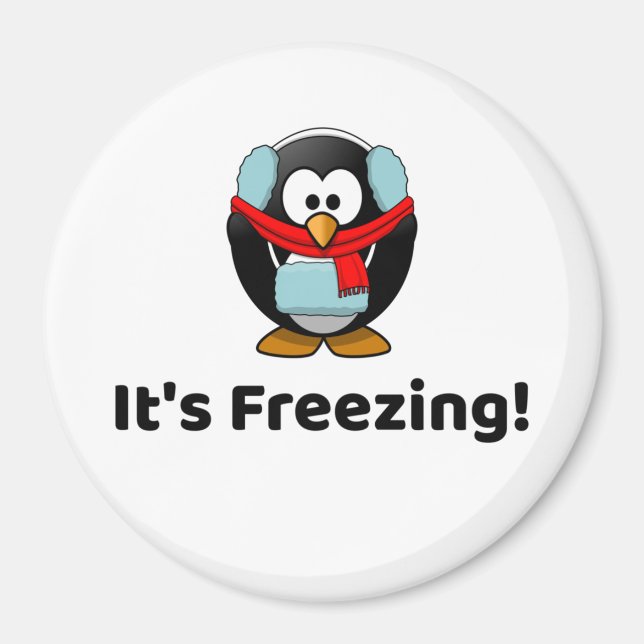 Íman É Congelando! Pinguim Frio Engraçado (Frente)