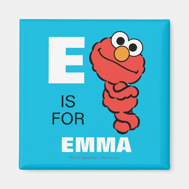 Íman E é para Elmo | Adicione seu nome (Frente)