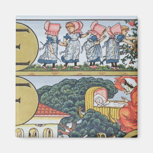 Íman E-F, de um alfabeto baseado em rimas de berçário