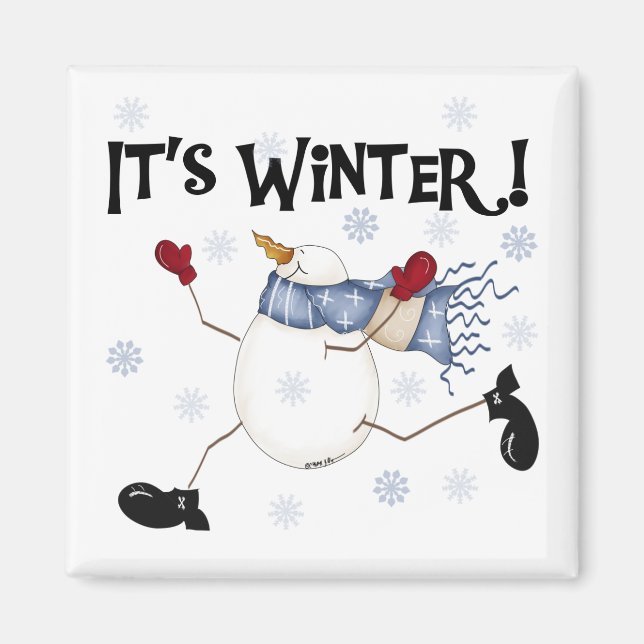 Íman É Feriados do Inverno Snowman (Frente)