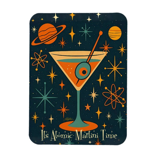 Íman É hora do Martini Atômico Estrelas Cósmicas (Vertical)