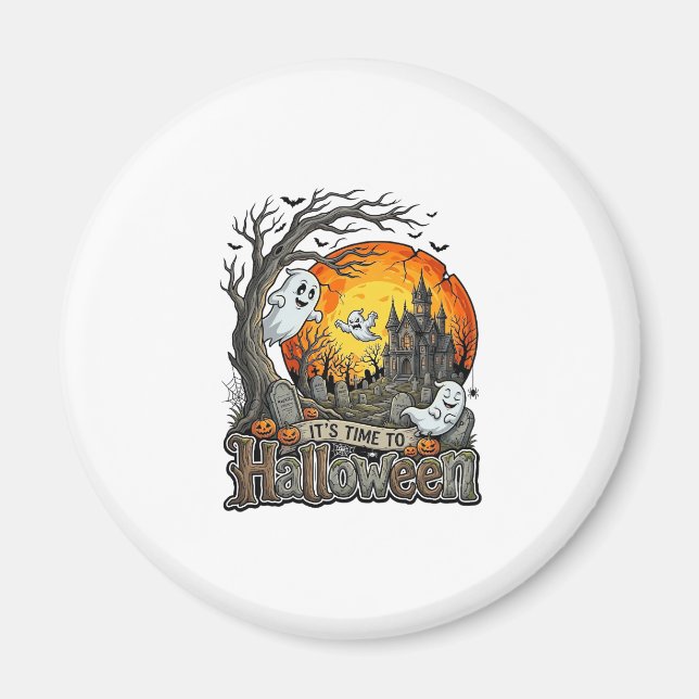 Íman É Hora Halloween Casa Assombrada Cemitério Assusta (Frente)