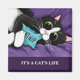 Íman É ímã da arte do gato da vida Personalizable