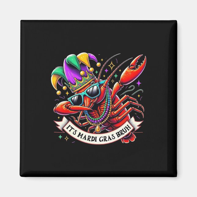 Íman É Mardi Gras Bruh - Engraçado Dabbing Crayfish Mar (Frente)