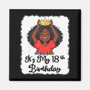 Íman É Meu 18º Aniversário Menina Negra Coroa de Prince