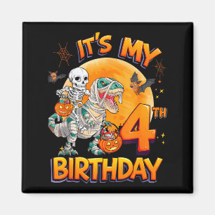Íman É Meu 4º Aniversário Esqueleto de Dinossauro Múmia