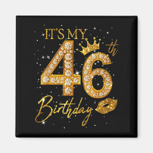 Íman É Meu 46º Aniversário Coroa 46 Anos de Idade 46º N