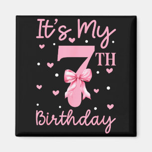 Íman É Meu 7º Aniversário Menina Coquette Laço 7 Anos