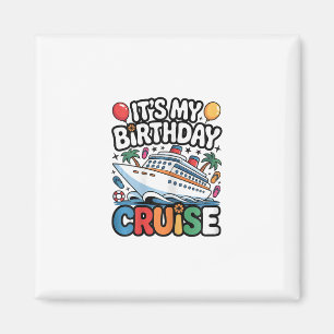 Íman É Meu Aniversário Cruzeiro Fofo Rosa Viagem Mar Mu