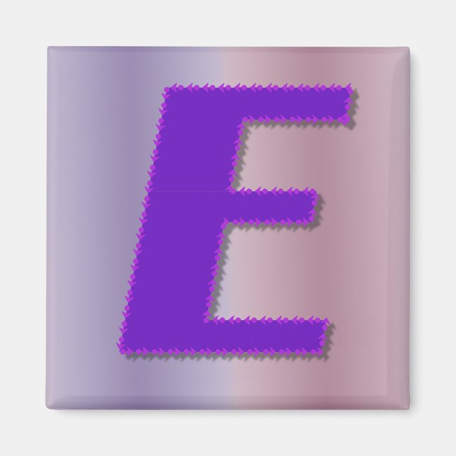 Íman E monograma roxo (Frente)