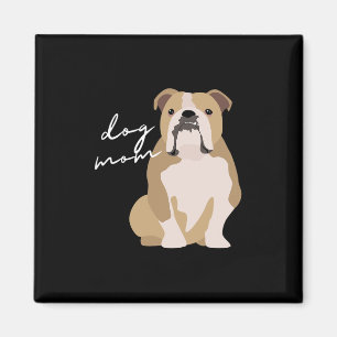 Íman E mulher mãe de cachorro Bulldog Inglês Branco