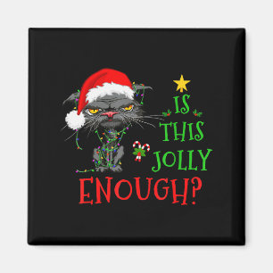 Íman É Natal Feliz o Suficiente Luzes de Gato Aborrecid