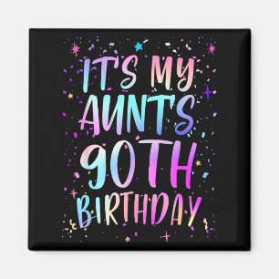 Íman É o 90º Aniversário da Minha Tia Colorido Feliz 90