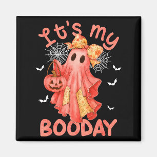Íman É o Dia do Meu Boo de Halloween Rosa Jeans Anivers