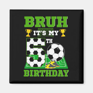 Íman É o meu 5º aniversário tema de futebol para menino