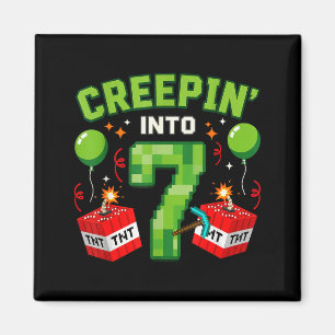 Íman É o meu aniversário de 7 anos, garoto gamer verde