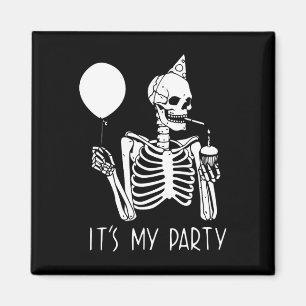 Íman É o meu partido Preguiçoso Halloween Costume Skele