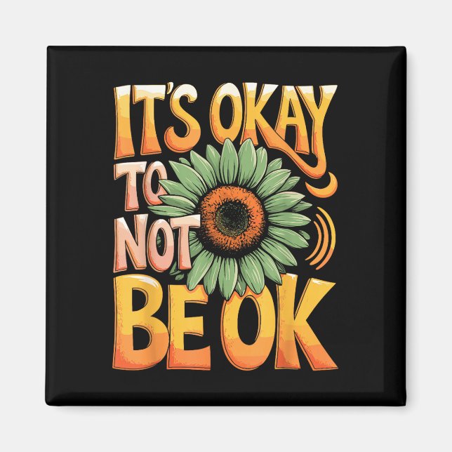 Íman É okay citação design faixa verde (Frente)