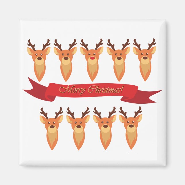 Íman e Papais noeis Reindeer (Frente)