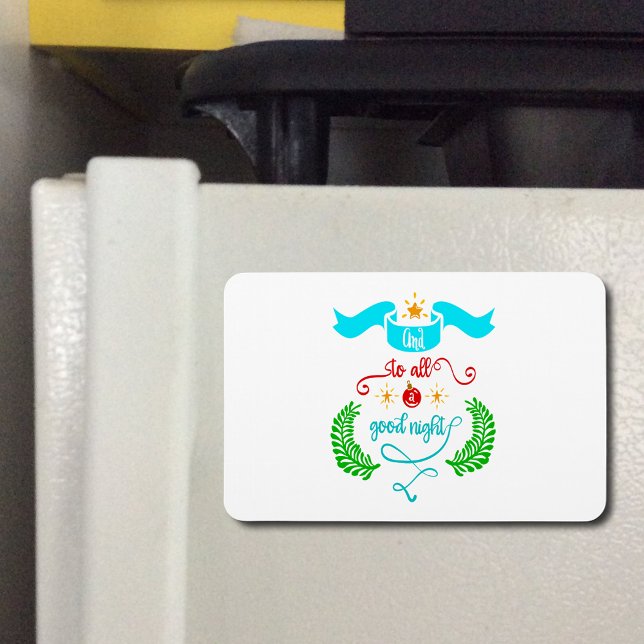 Íman E Para Um Bom Natal, Tipografia, ZSG (And To All A Good Night Christmas Quote Flexible Magnet)
