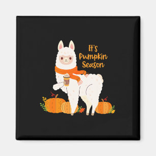 Íman É Pumpkin Season Llama Autumn Leaves Fall Gift