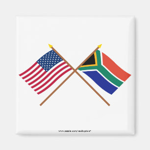 Íman E.U. e bandeiras cruzadas África do Sul