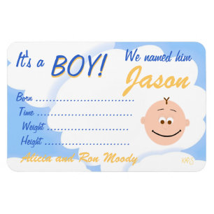 Íman É um "Boy Customizable Announement Magnet"
