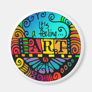 Íman É um sentimento - arte - ímã circular