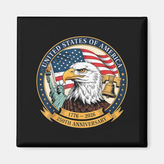 Íman Eagle And Flag 1776-2026 250th Birthday America  (Frente)