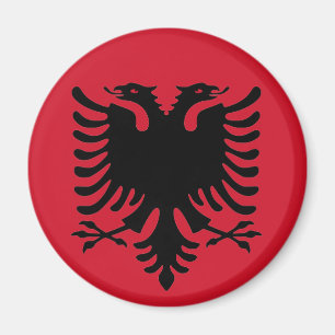 Íman Eagle do preto da bandeira de Albânia em uma imã