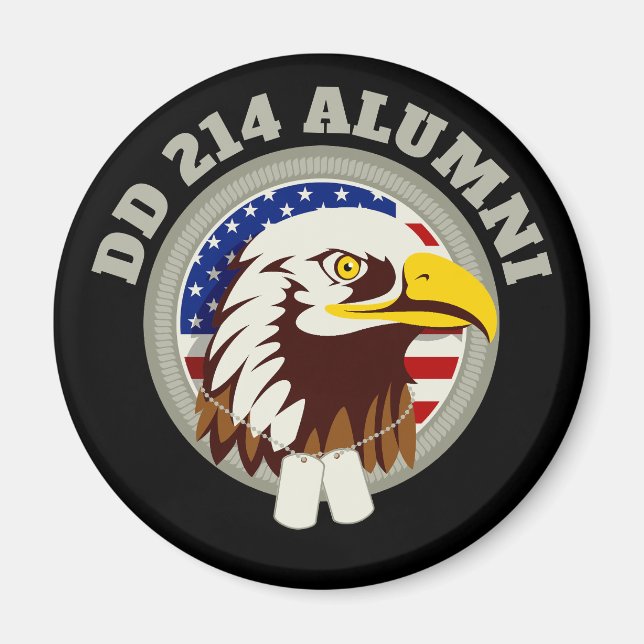 Íman Eagle Emblem USA Flag | DD 214 Alumni (Frente)