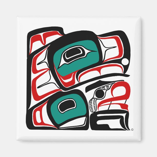Íman Eagle Magnet - NW Native American Formline Style (Frente)