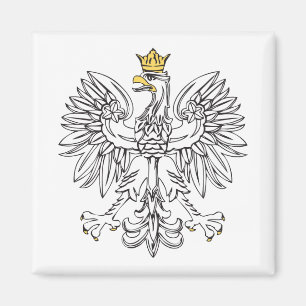 Íman Eagle polonês com coroa Dourado