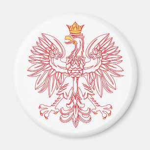 Íman Eagle polonês esboçado no ímã vermelho