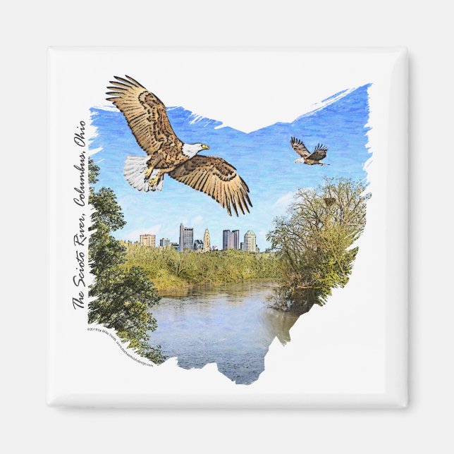 Íman Eagles Scioto River Columbus Ohio Magnet (Frente)