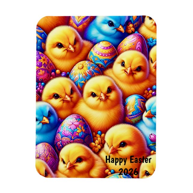 Íman EASTER ~ Chicks, Eggs ~ Flexible Photo Magnet (Vertical)