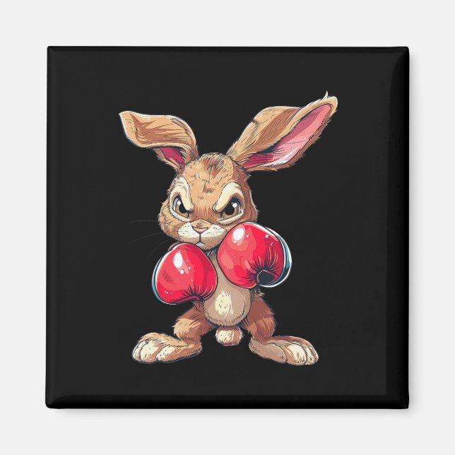 Íman Easter Rabbit Bunny Boxer Boxing Kickboxing Martia (Frente)