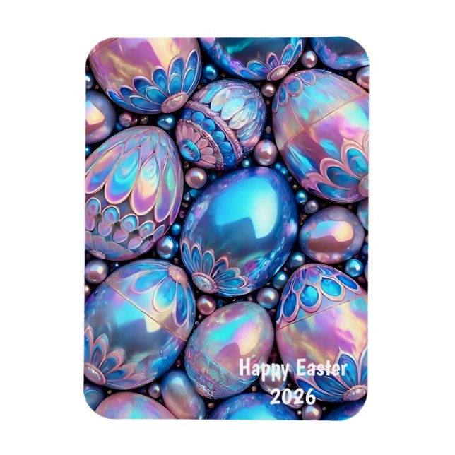 Íman EASTER ~ Shiny Eggs ~ Flexible Photo Magnet (Vertical)