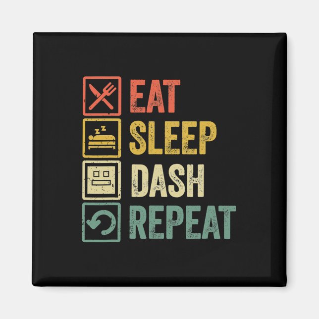 Íman Eat Sleep Dash Repeat Video Game Geometry Video Ga (Frente)