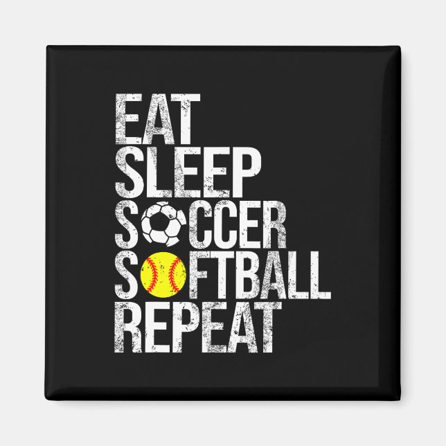Íman Eat Sleep Soccer Softll Repeat Funny Ll  (Frente)