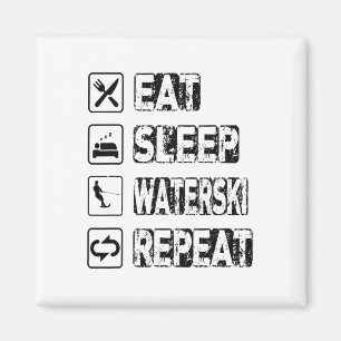 Íman Eat Sleep Waterski Repeat Waterski Water Skiski Wa