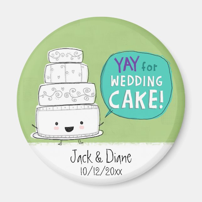 Íman EBA para Bolo de Casamento! Personalizável (Frente)